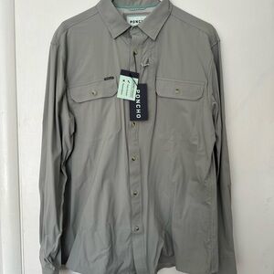 Poncho Gray Long Sleeve Shirt - Large